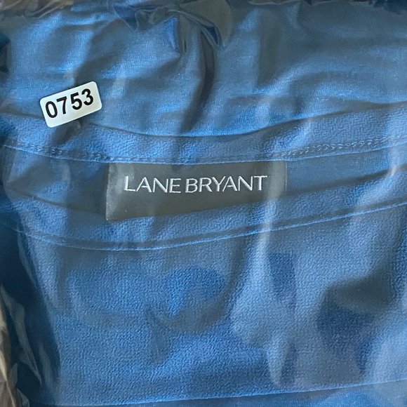 Lane Bryant Blue Chiffon sleeves Tie cuff ruched sides top sz 18/20 - Picture 12 of 12